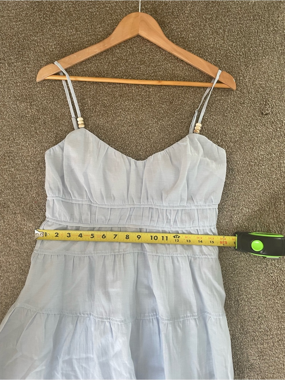 Nordstrom Lost + Wander Pale Blue Oasis Handkerchief Boho Maxi Dress Size S NWT - Picture 9 of 11